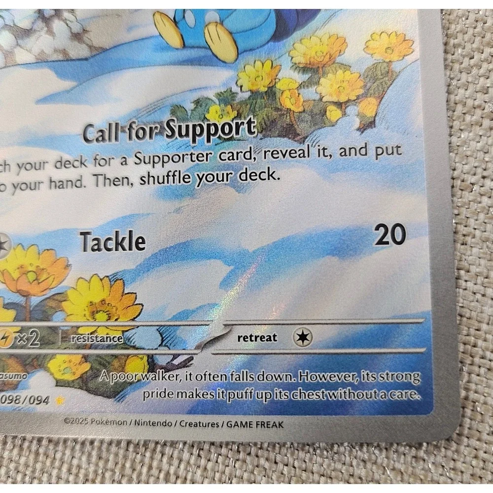 Pokemon Piplup Illustration Rare Prismatic Evolutions 098/094 Full Art Holo Card
